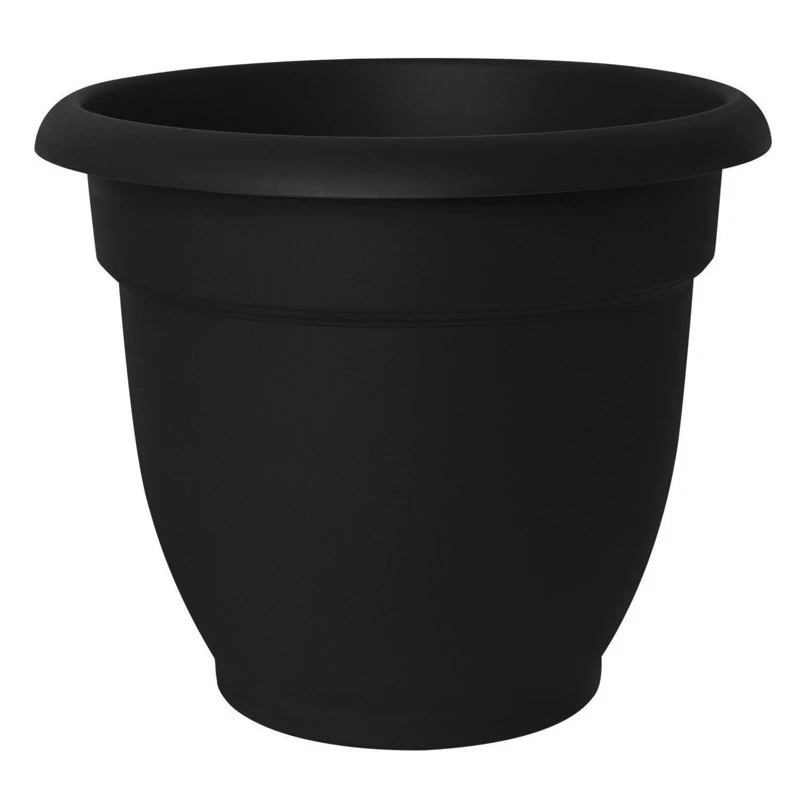Ariana Self-watering Planter, 10.25 In H, 12 In D, Black Plastic