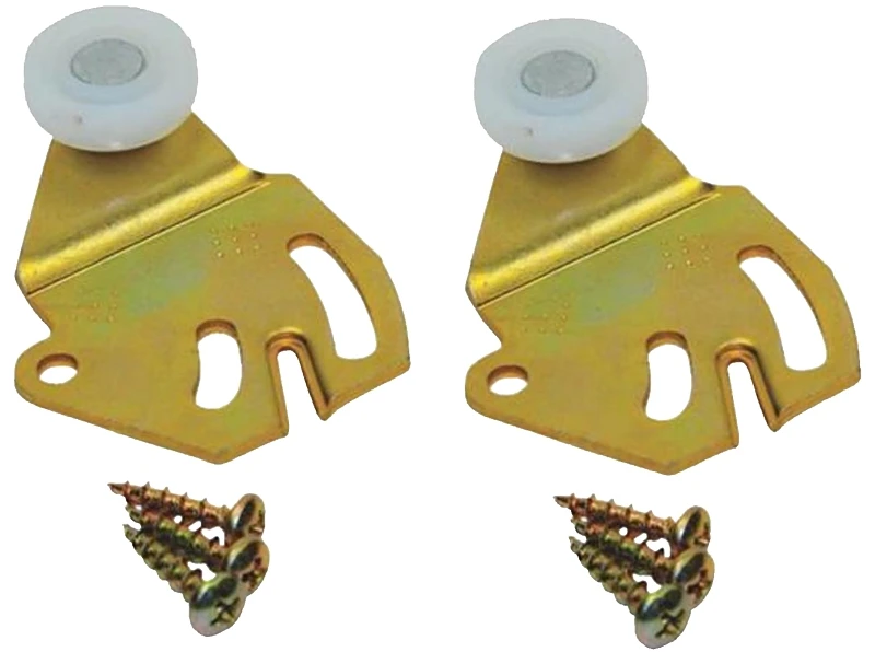 Bypass Sliding Door Hanger with 7/8 Inch Wheel Diameter and 3/8 Inch Offset
