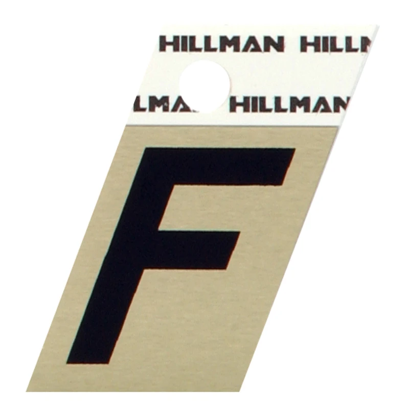 1.5 In. Reflective Black Aluminum Self-adhesive Letter F