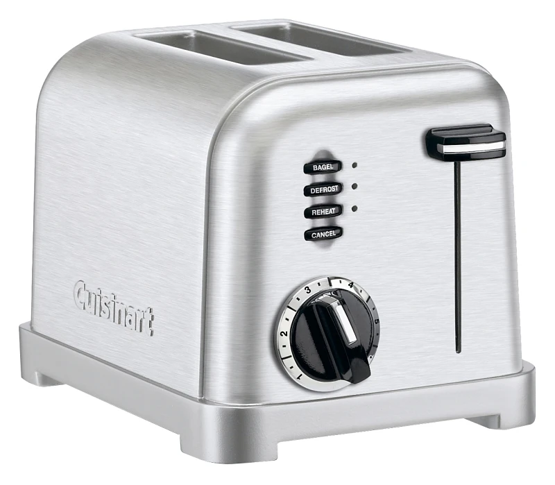 2-Slice Toaster in Black and Chrome Finish with Adjustable Browning Control