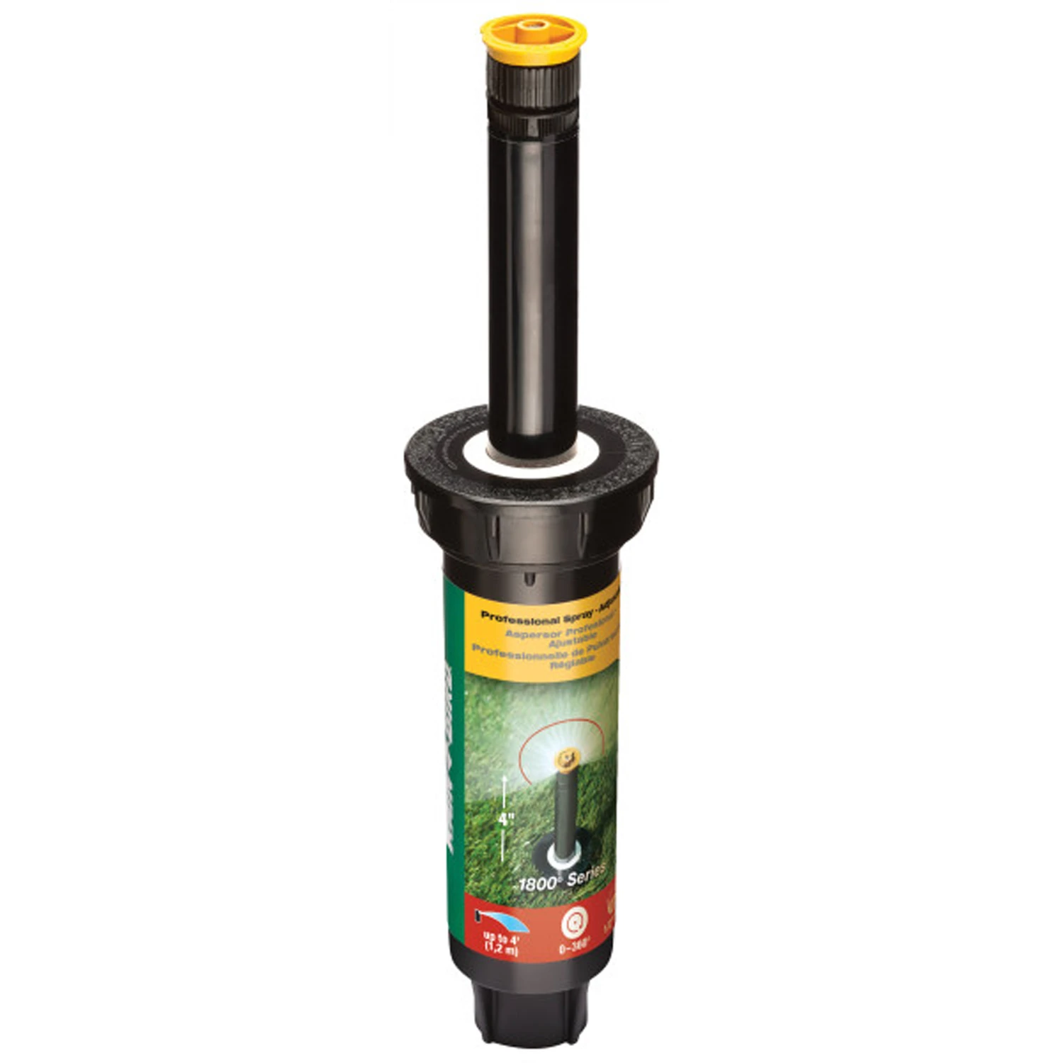 Professional Series Underground Sprinkler Head, Adjustable Pattern, 4 Inch Pop Up, 4 Foot Spray Radius