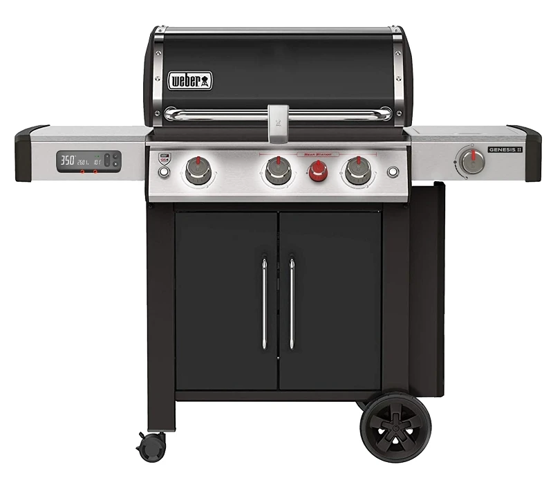 Genesis Second Generation EX-335 Liquid Propane Gas Smart Grill with Three Burners, Sear Station, Side Burner, Black Finish