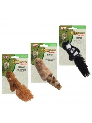 Skinneeez Plush Forest Animal Cat Toy with Catnip, Assorted Designs