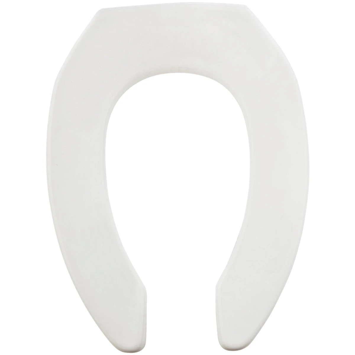 Commercial Sta-tite Elongated Open Front White Molded Plastic Toilet Seat