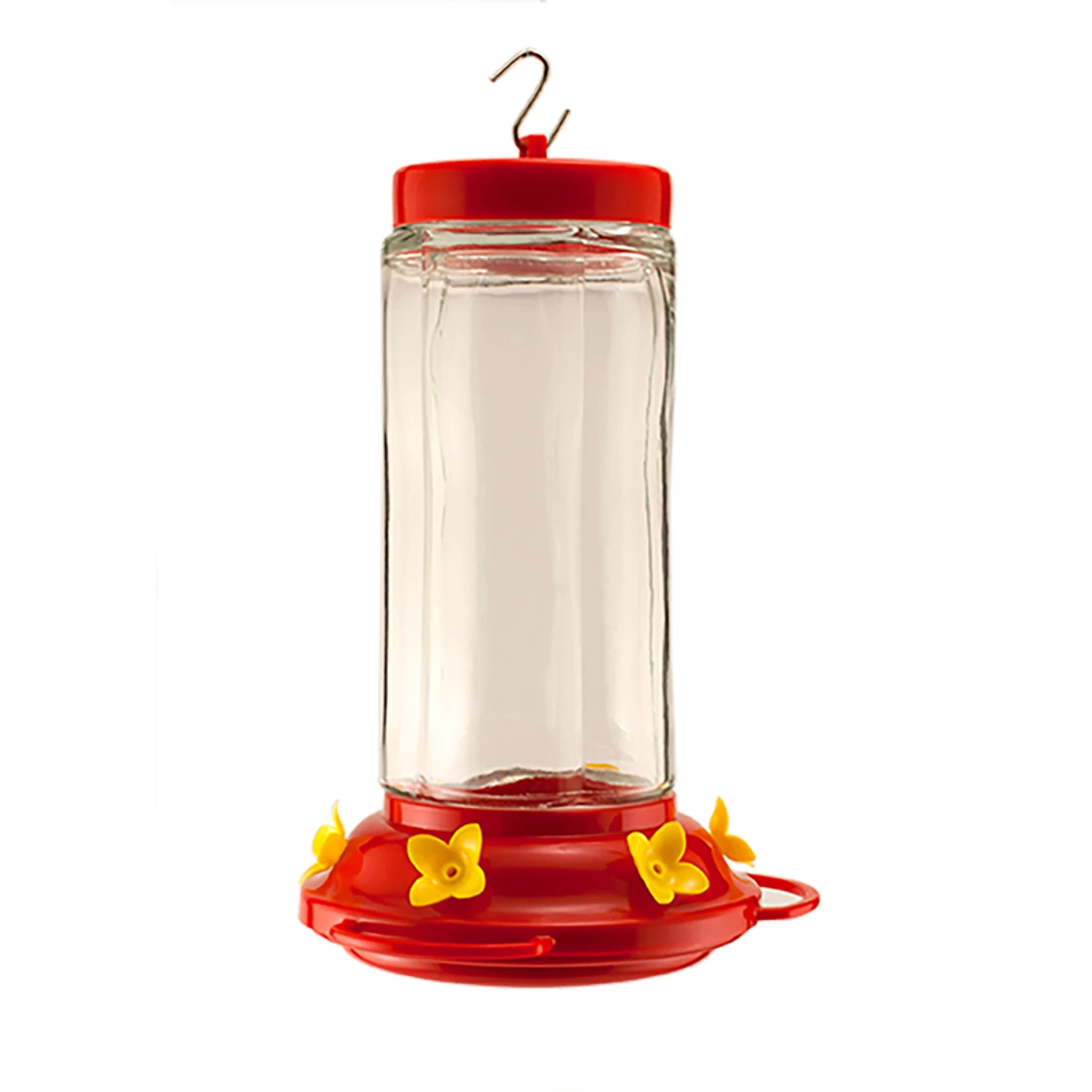 30 Oz Clear Glass Swirl Hummingbird Feeder With 6 Ports And 3 Perches