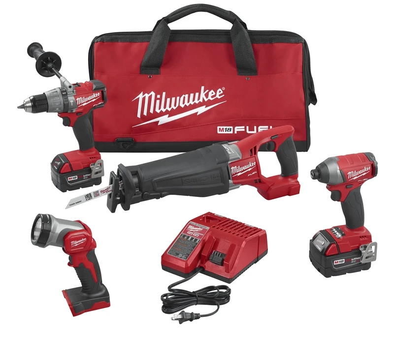 M18 Fuel 4-tool Lithium-ion Brushless Cordless Tool Combo Kit With Batteries