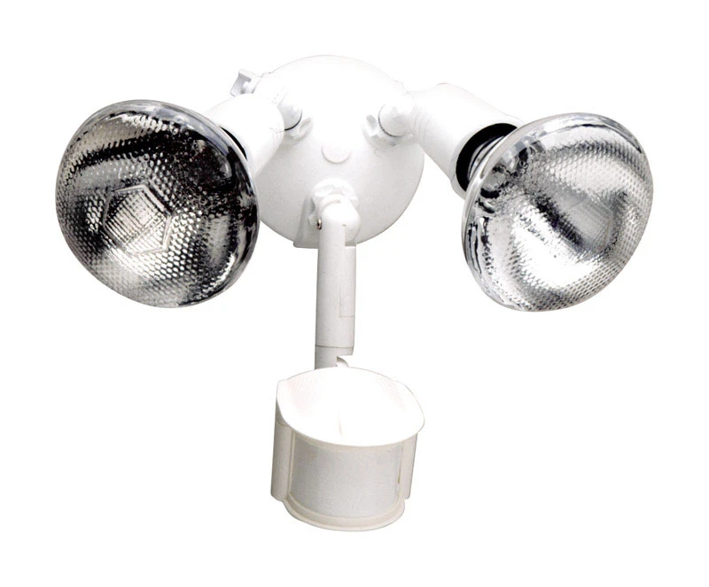 Ms185w White Motion Sensing Dusk To Dawn Incandescent Floodlight Fixture