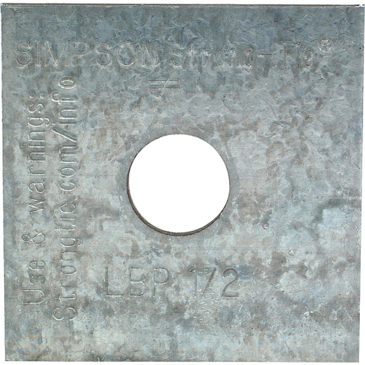 Lbp1/2 1/2 In. X 2 In. X 9/64 In. Galvanized Steel Bearing Plate