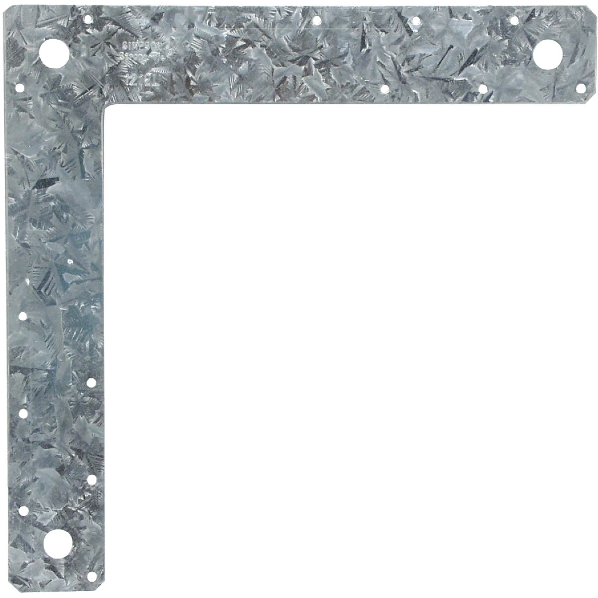 12 In. L X 12 In. H X 2 In. W 14 Gauge Steel L Strap Tie