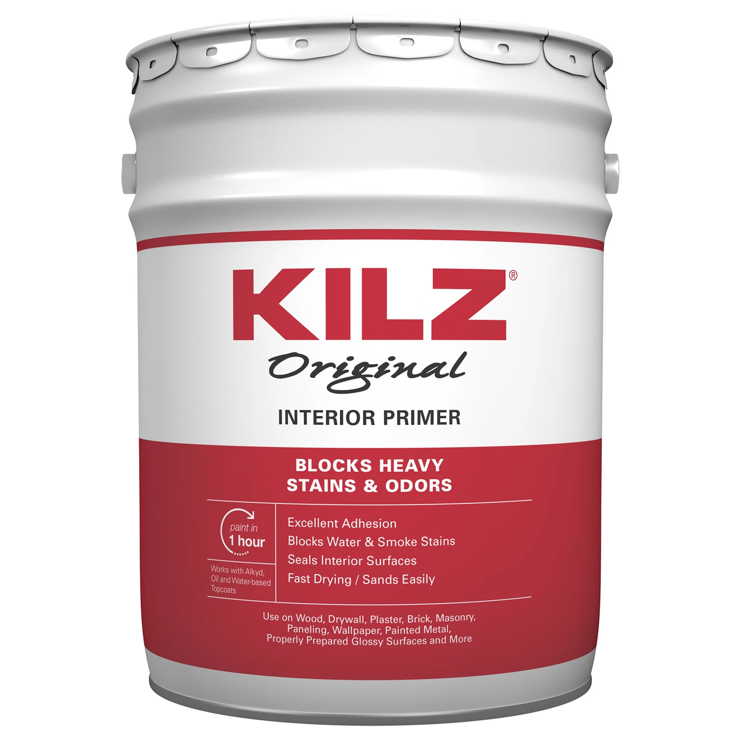 Original Oil-based Interior Primer Sealer Stain Blocker, White, 5 Gallon