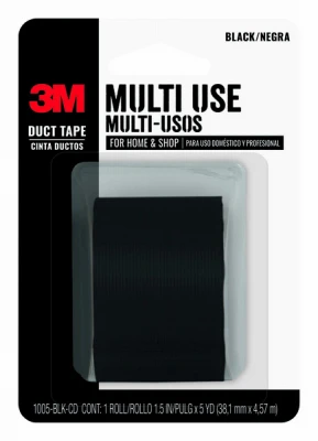 1005-blk-cd Black Duct Tape, 1.5-inch X 5-yards, Multi-purpose Repair Tape