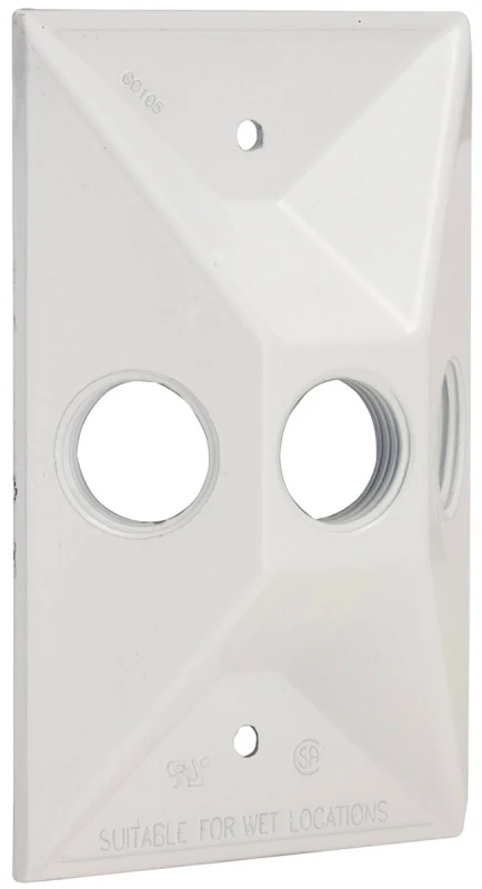 3-outlet Weatherproof Rectangular Zinc Outdoor Box Cover Model 5189-6