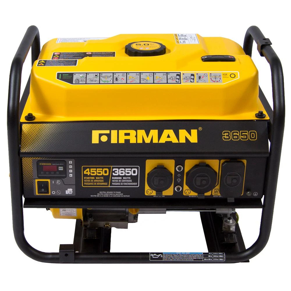 Portable Gasoline Generator 4550 Running Watts 3650 Starting Watts Recoil Start CARB Certified