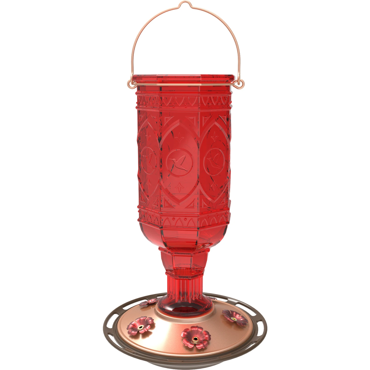 Hummingbird Feeder Jewel Red 20 Ounce Capacity with Multiple Feeding Ports