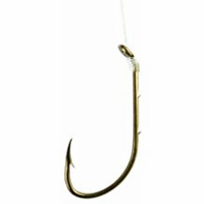 Snelled Fish Hook, Bronze, Size 6, 6-Pk.