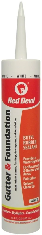 0697 Gutter And Foundation Sealant, White, 10.1 Fl Oz Cartridge