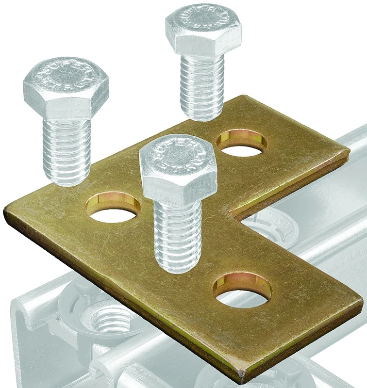 Zab219-10 Right Angle Corner Bracket, 3-hole, Gold Galvanized Steel