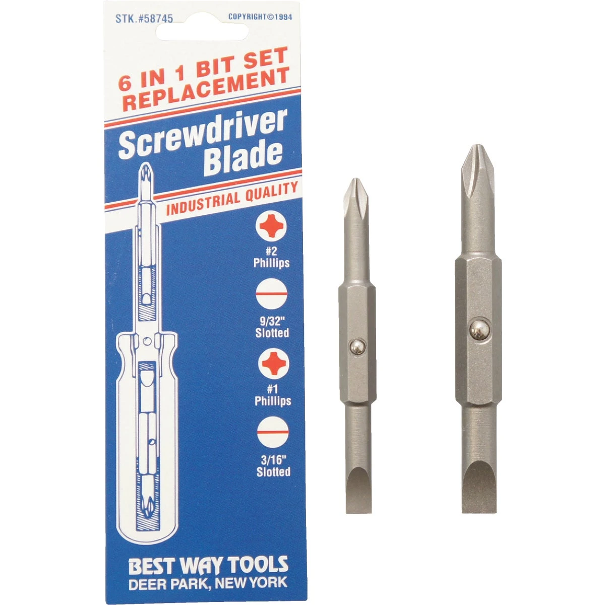 6-in-1 Replacement Double-end Screwdriver Bit Set - Model 58745