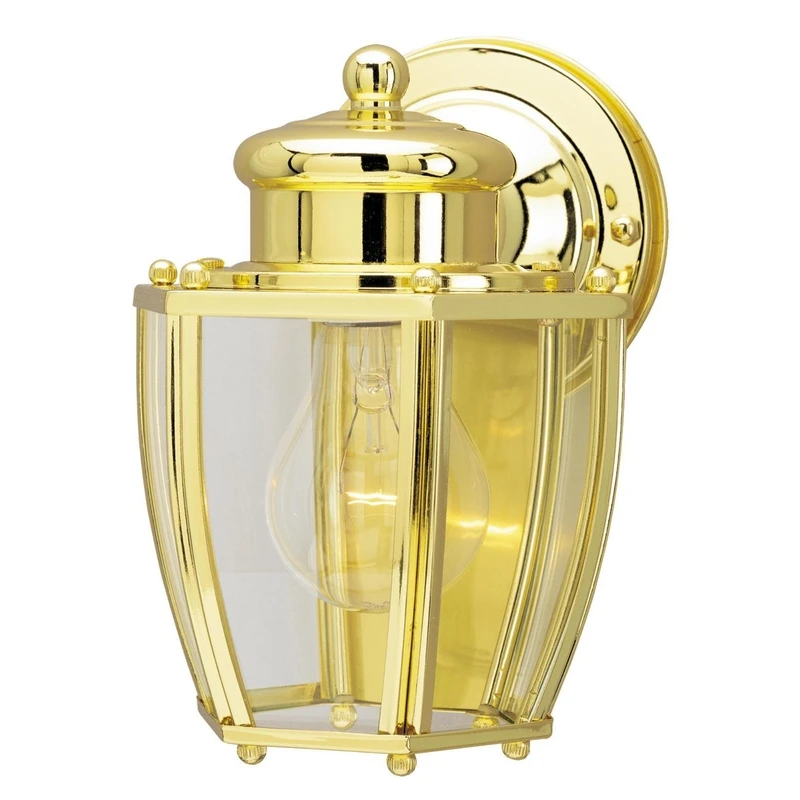 Polished Brass Incandescent Wall Lantern 67963 - 1-light Outdoor Fixture