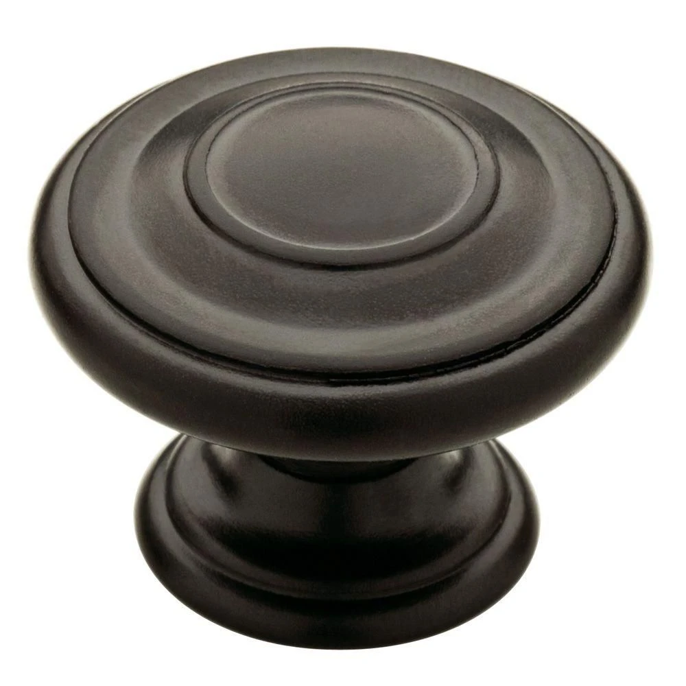 Harmon Cabinet Knob, Flat Black, 1-3/8-In.