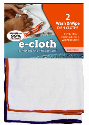 E-Cloth Dish Cloth Microfiber Kitchen Cleaning Cloth 12.5 in. W X 12.5 in. L 2 pk