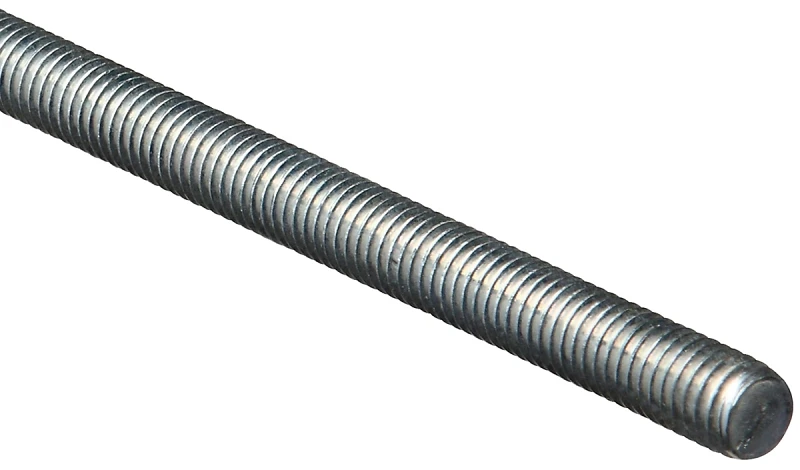 Threaded Rod, Zinc, 14 TPI, 7/16 x 24 In.