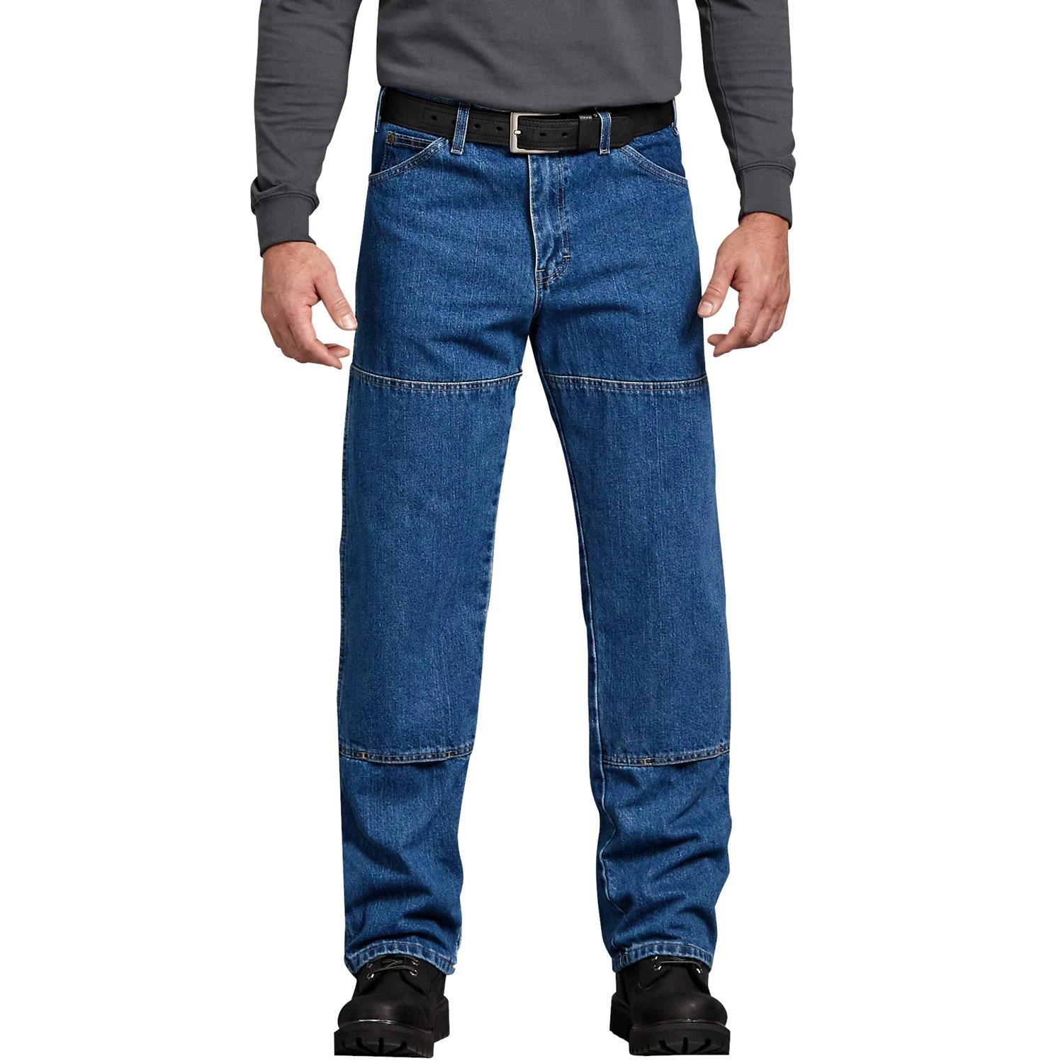 Dickies 15293SNB 44 30 Mens Relaxed Fit workhorse Double Knee Jean Stonewashed Indigo Blue 44 - 30