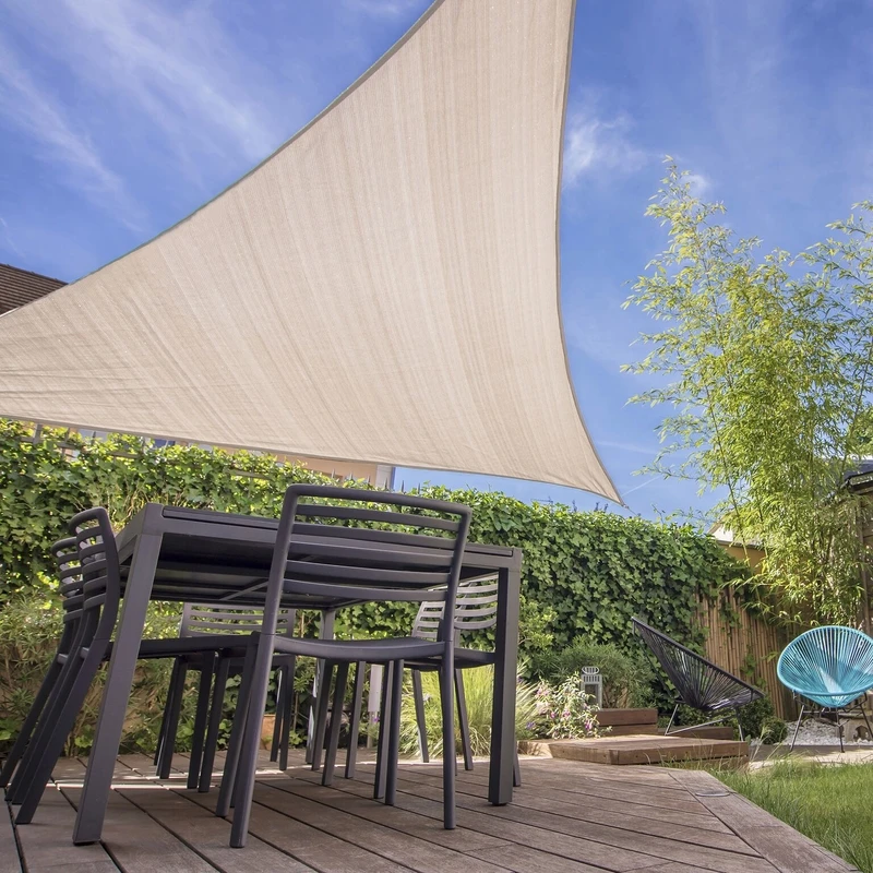 Ready-to-hang Pebble Triangle Shade Sail Canopy 16.5 Ft. X 16.5 Ft.