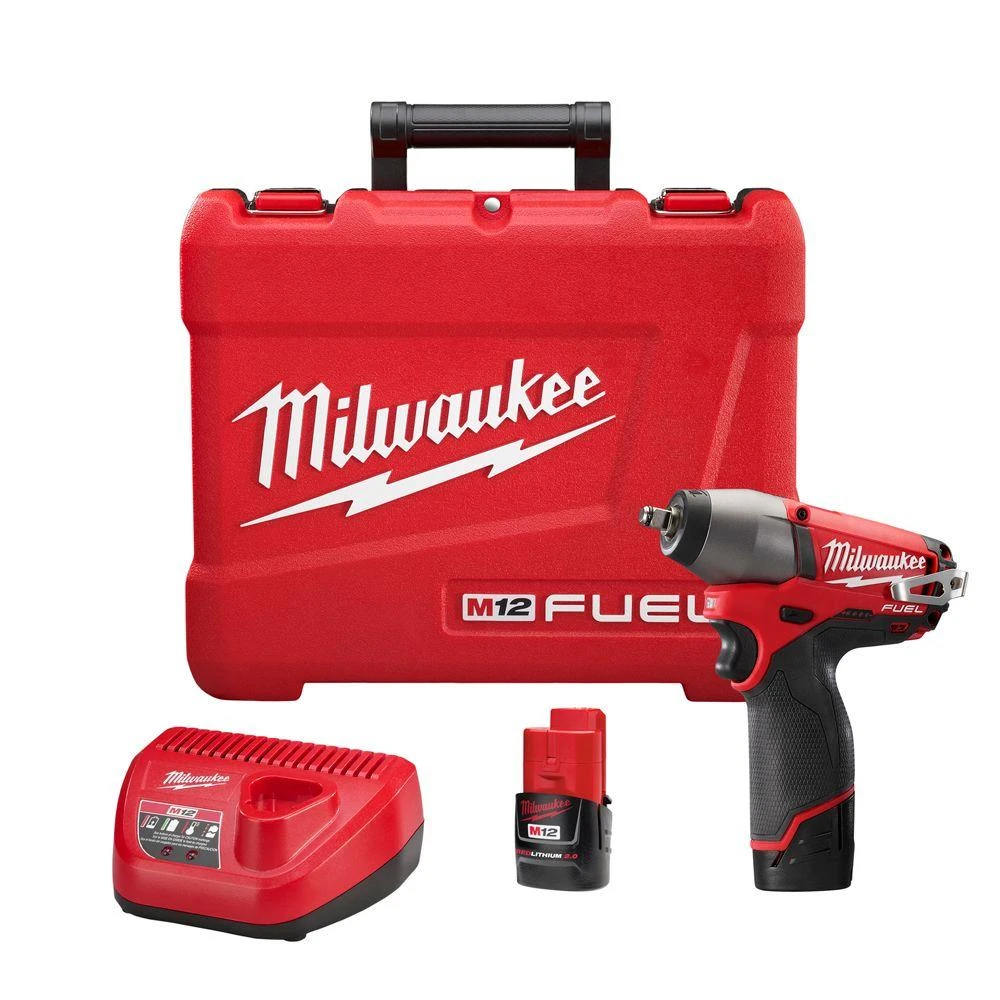 M12 Fuel 12-volt Lithium-ion Brushless Cordless 3/8 In. Impact Wrench Kit With Batteries