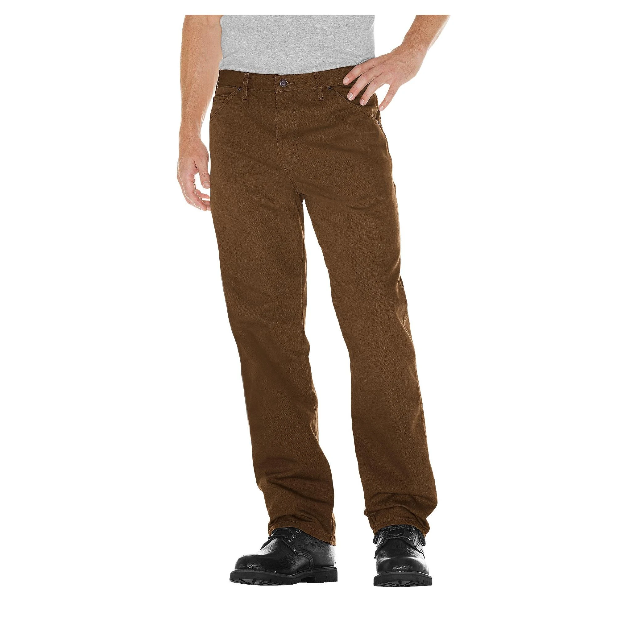 Men's Relaxed Fit Duck Carpenter Pants, Size 30x30, Rinsed Timber Brown