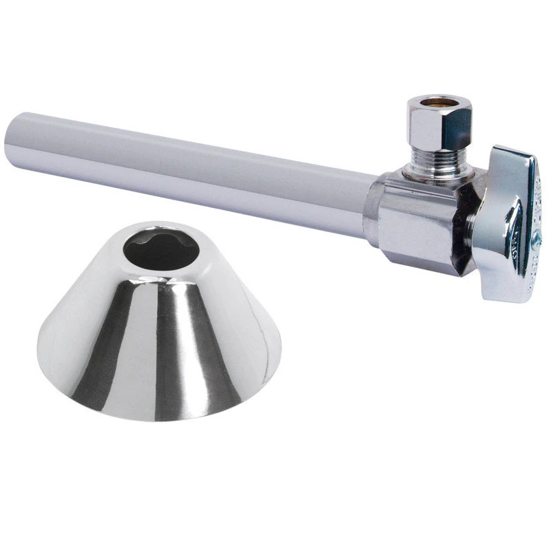 1/2 In. Sweat X 3/8 In. Compression Brass Shut-off Valve With Extension Tube