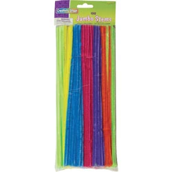 Jumbo Neon Pipe Cleaners 12" X 1/4" 100 Pcs 12/pk Assorted Colors