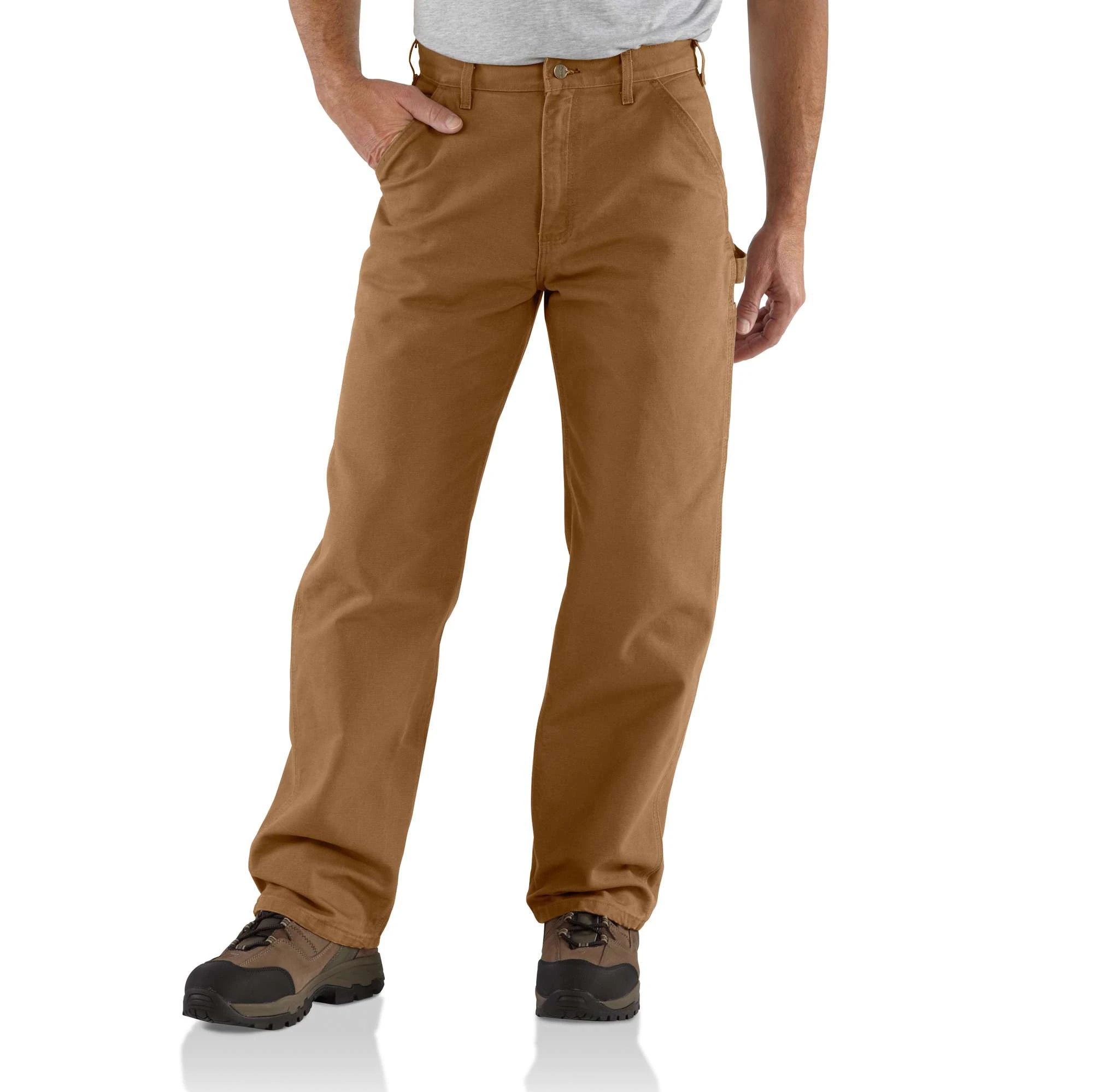 Men's 48x32 Loose Fit Washed Duck Utility Work Pant - Carhartt Brown