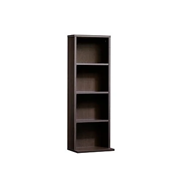 Beginnings Multimedia Storage Tower, 35.75"h X 12.5"w X 8.5"d, Cinnamon Cherry Finish