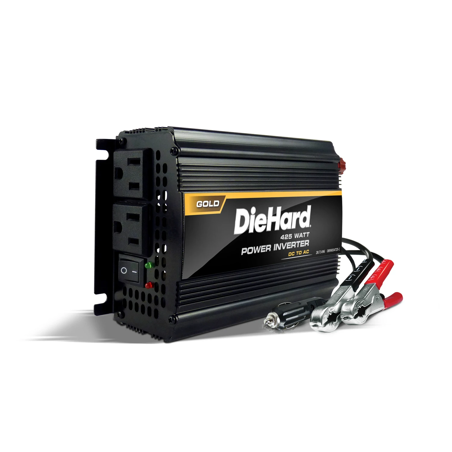 Gold 110v 425w Power Inverter With 2 Outlets And Short Circuit Protection