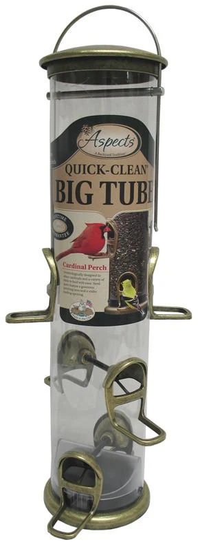 Antique Brass Quick Clean Big Tube Feeder