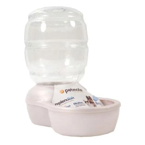 Replendish Waterer With Microban, 0.5 Gallon, Pearl White