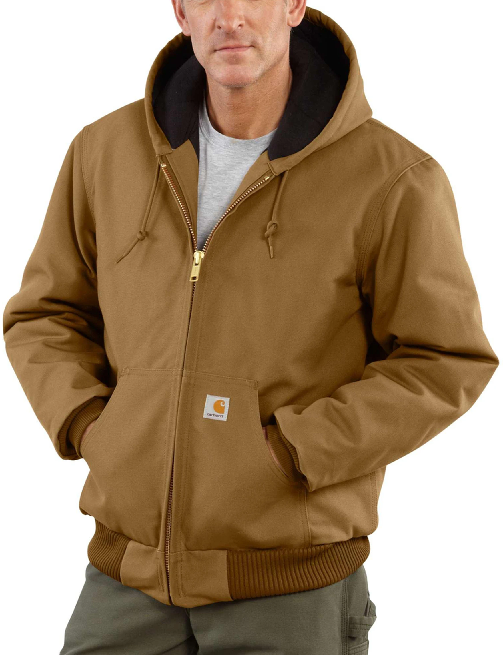 Men's 4xl Brown Quilted Flannel Lined Duck Active Jacket