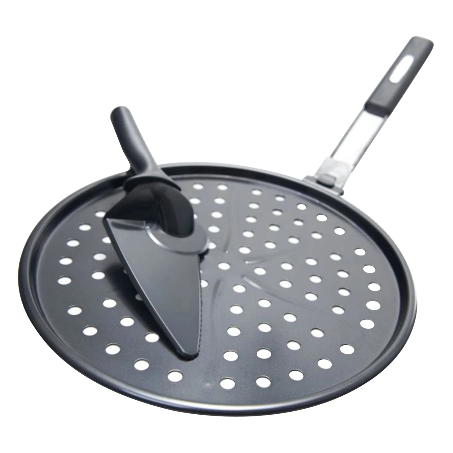 98140 Non-stick Pizza Grill Pan, 12 In Dia With Pizza Cutter/server