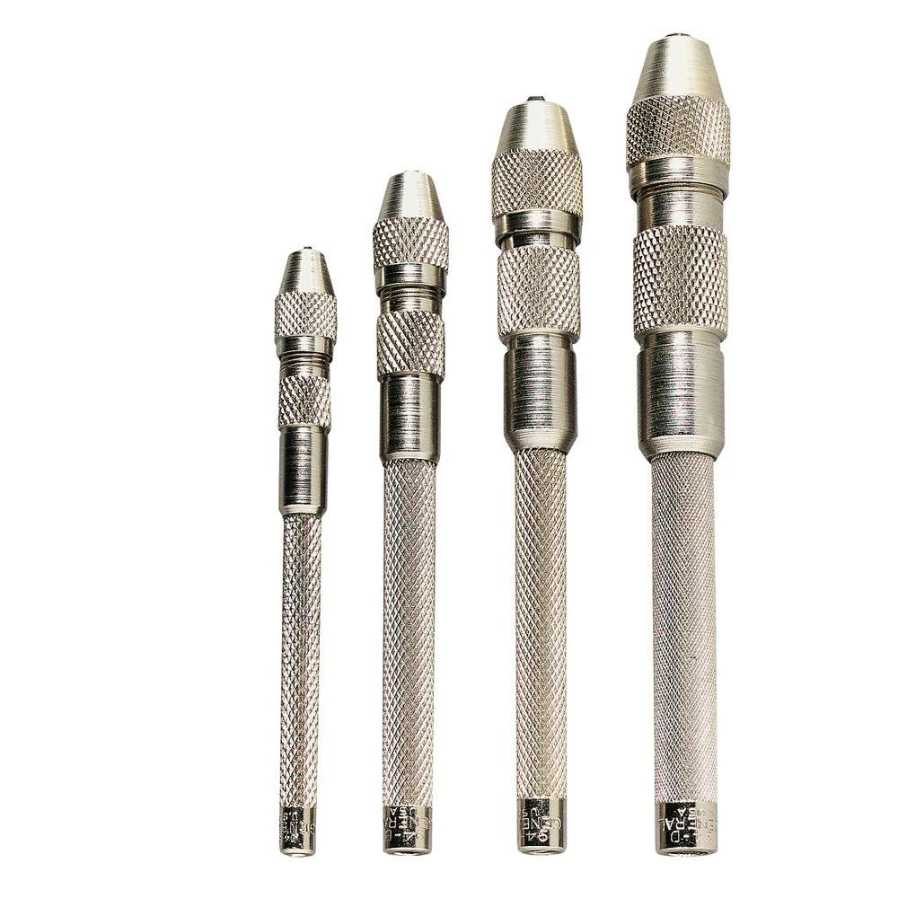 S94 Pin Vise Set, 4-piece, 0 To 0.187 In, Steel, Silver