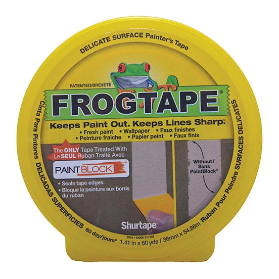 240483 Delicate Surface Masking Tape, 60 Yards Long, 1.41 Inches Wide, Yellow