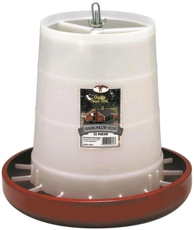 Phf22 22-pound Red Plastic Hanging Poultry Feeder