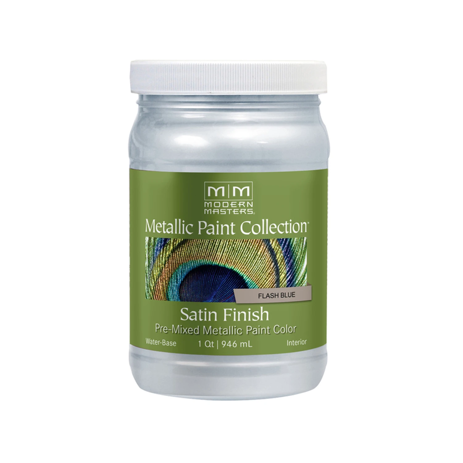 Shimmer Satin Flash Blue Metallic Paint 1 Quart - Me65732