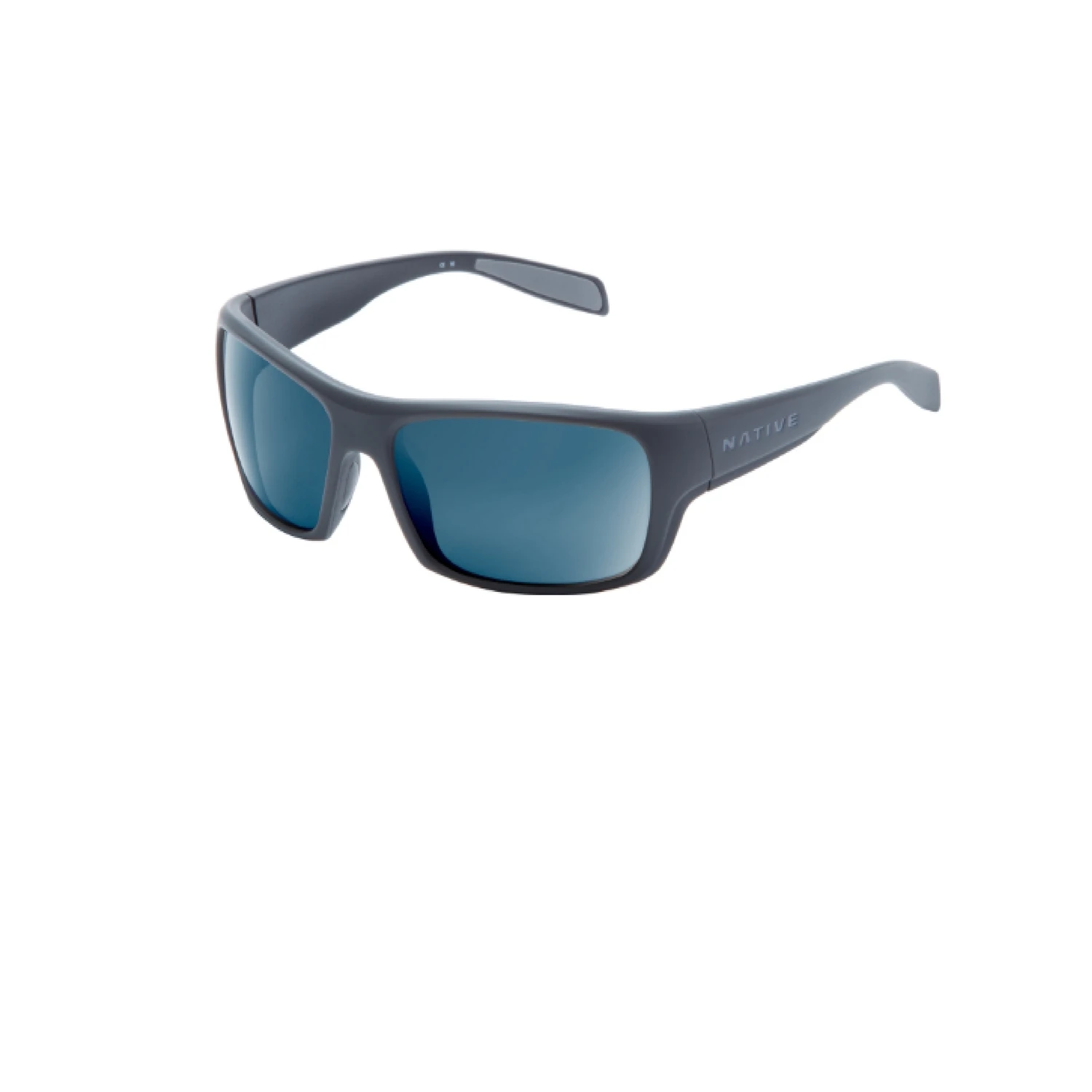 Eddyline Polarized Sunglasses - Granite/matte Black With Blue Reflex Lens