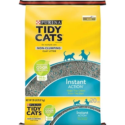 Non-clumping Instant Action Cat Litter, 40 Lb Bag For Multiple Cats