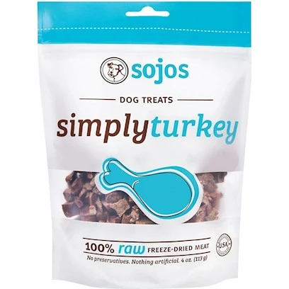 Simply Turkey Freeze-dried Dog Treats 4 Ounce Bag - Natural & Healthy