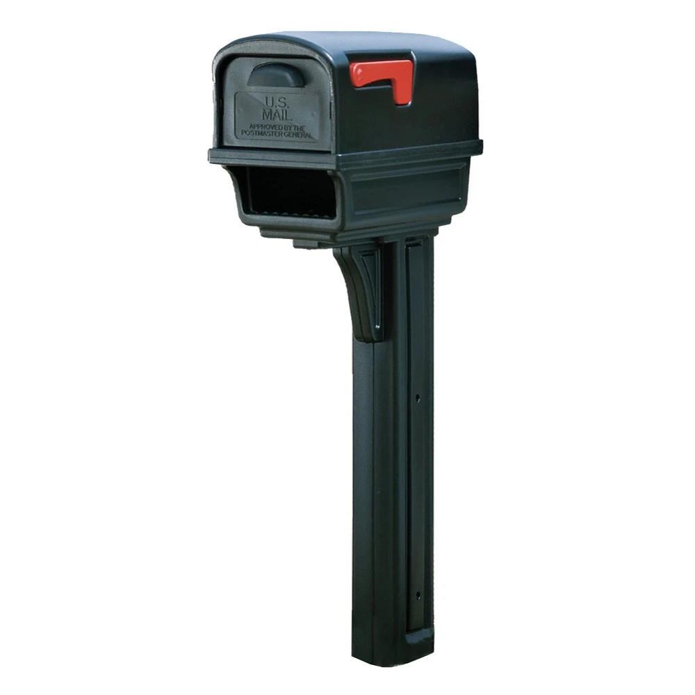 Gentry Mailbox And Post Combo In Black, Model Gc1b0000