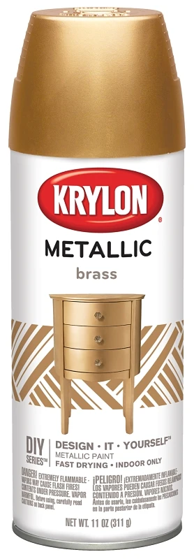K02204007 Brass Metallic Spray Paint, 12 Ounces, Fast Drying Finish