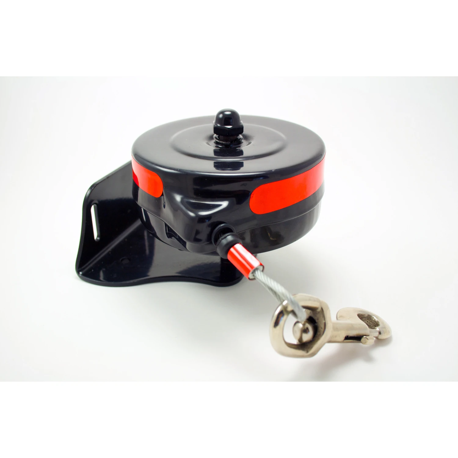 Large Red Metal Reflective Retractable Tie Out Reel 15 Feet