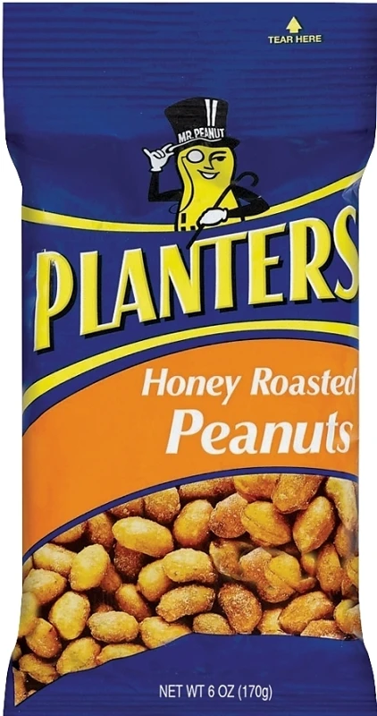 Honey Roasted Peanuts, 6 Oz Bag, Model 483276, Nutritious Snack